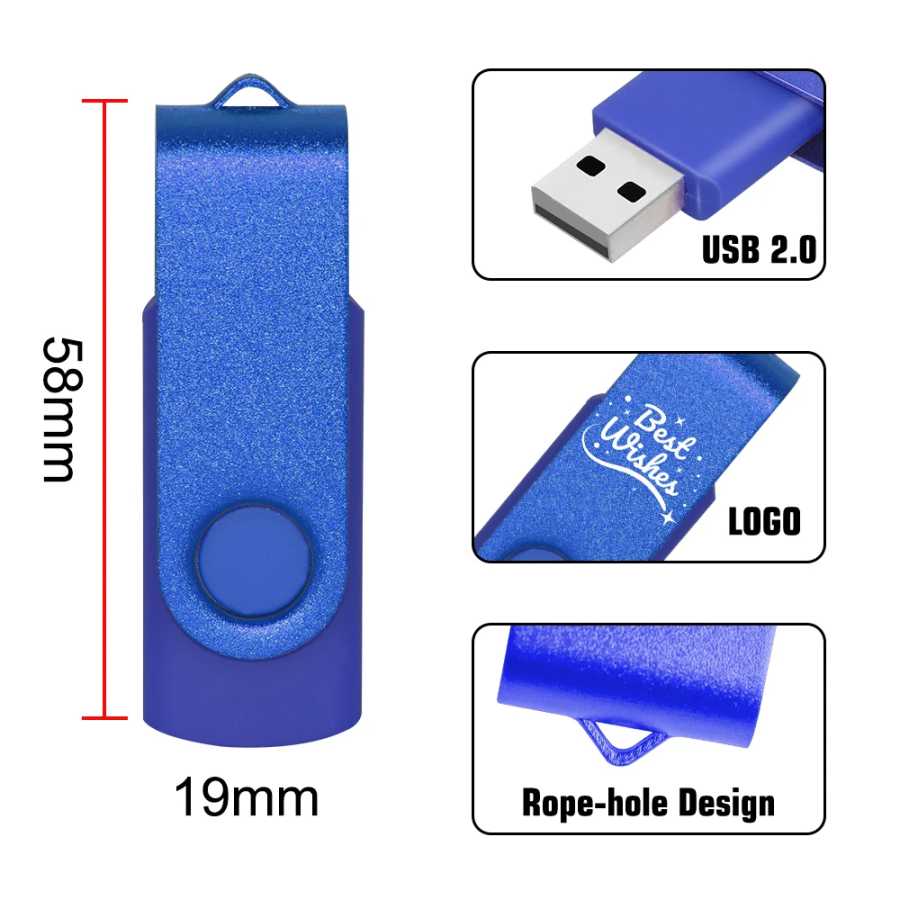 Фотография №5 товара 10 шт./лот, USB-флеш-накопитель-брелок с индивидуальным логотипом, металлический, USB 2.0, 4