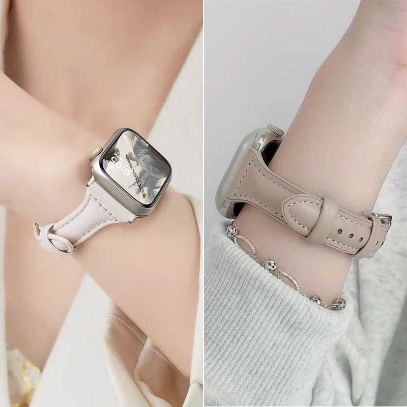 Фотография №3 товара Тонкий кожаный ремешок для Apple Watch Bands Ultra2 49 мм
