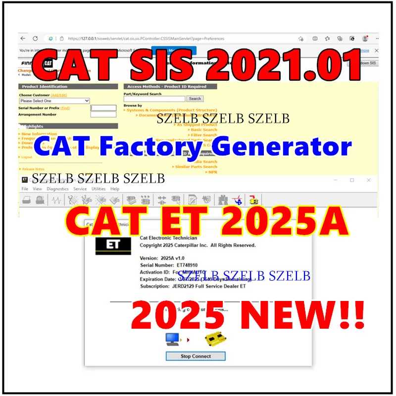 Горячая новинка 2026: CAT ET 2025A Caterpillar Electronic Technician + Система сервисной информации CAT SIS + Генератор заводских паролей (10 цифр) Инструменты для обслуживания автомобилей