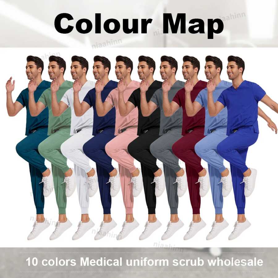 Фотография №3 товара Scrubs Men Women Wholesale Scrubs Uniforms Medical Jogger Set Nurses