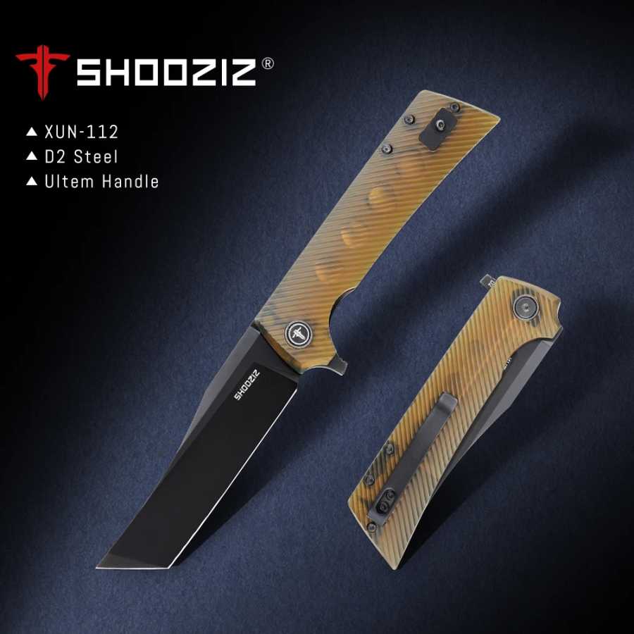 Складной карманный нож Shooziz, 3,55 дюйма, клинок D2 Tanto, EDC-нож с флиппером, инструмент для кемпинга, подарок для мужчин, XUN112 Ручные инструменты