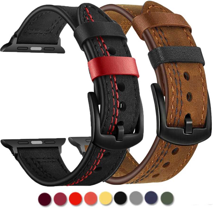 Кожаный ремешок-петля для Apple watch Ultra 2, ремешок 44 мм, 45 мм, 49 мм, 40 мм, 42 мм, 38 мм, 41 мм, спортивный браслет iWatch series 9 8 7 3 4 5 6 se Аксессуары для часов