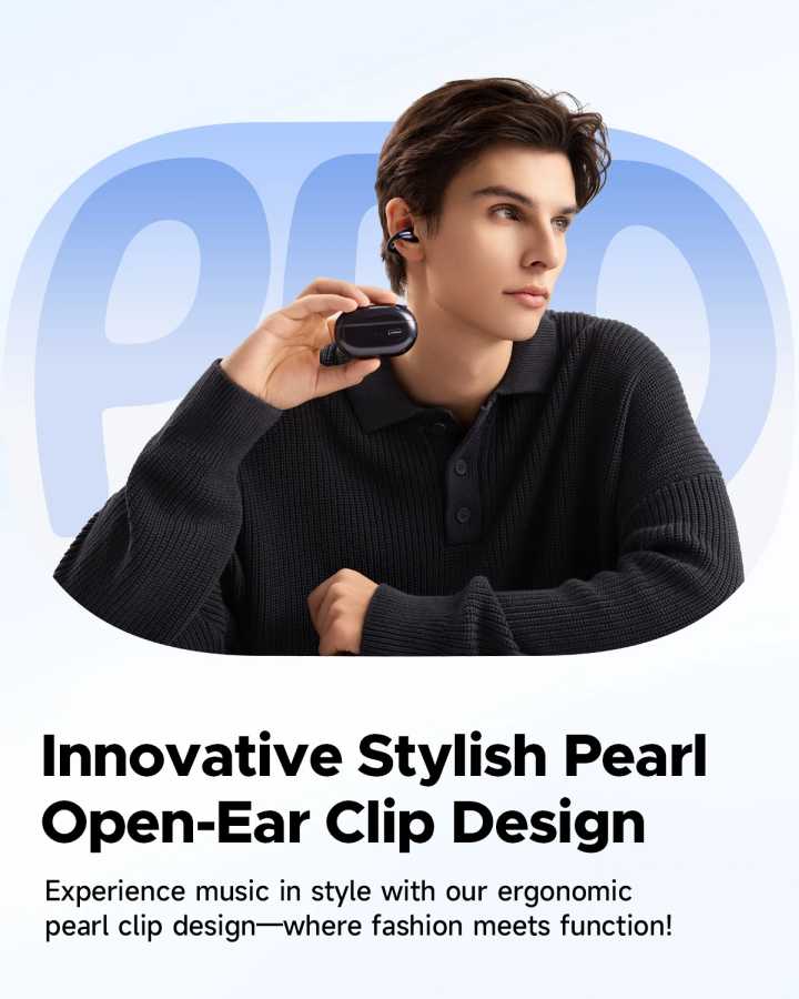 Фотография №1 товара Беспроводные наушники SoundPEATS PearlClip Pro Bluetooth 5.4 Наушники-вкладыши с AI