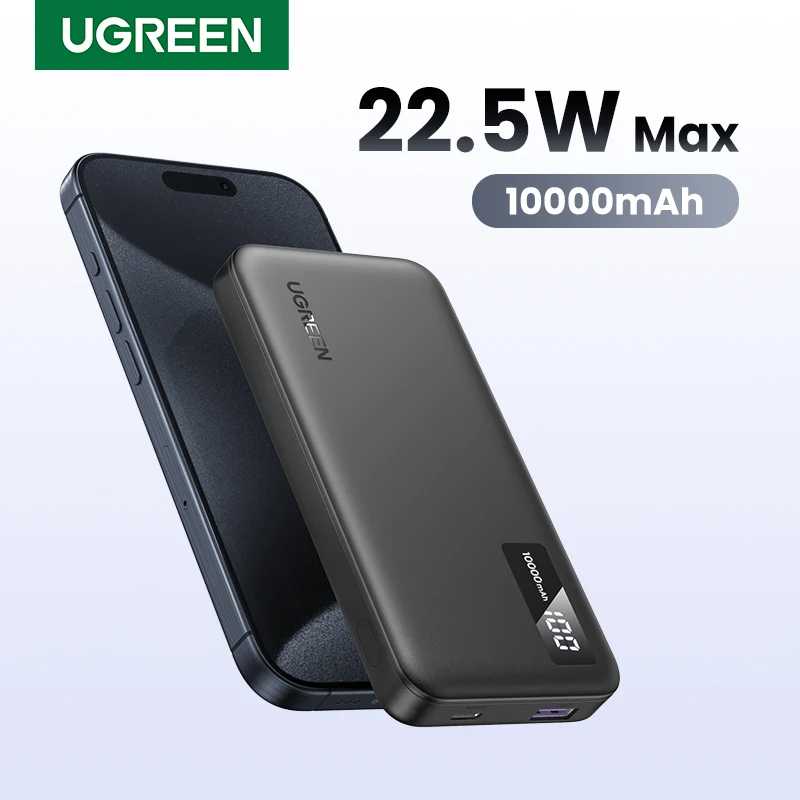 UGREEN Power Bank 22.5W с быстрой зарядкой, 10000 мАч/20000 мАч, портативный внешний аккумулятор для телефонов Xiaomi, PD20W Аксессуары для мобильных телефонов
