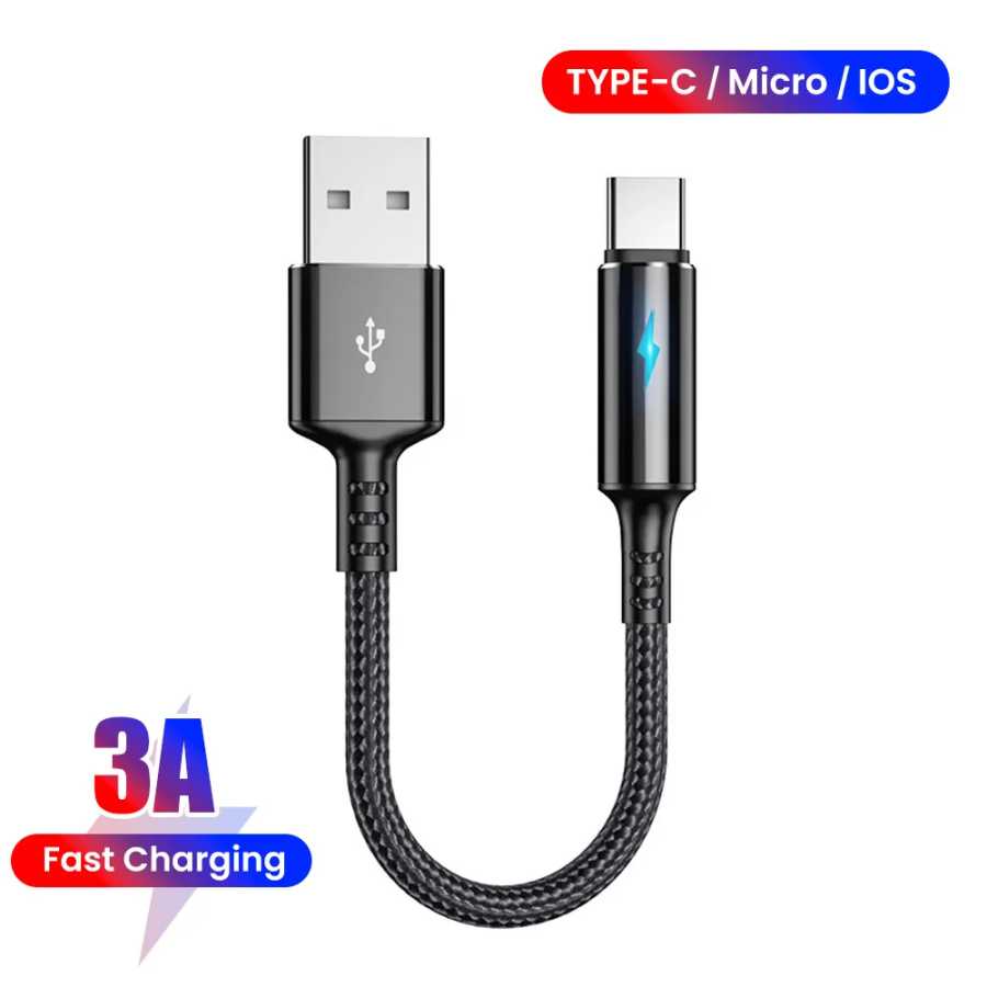 Фотография №5 товара Кабель 25 см USB to Type C/Lightning/Micro, кабель для быстрой