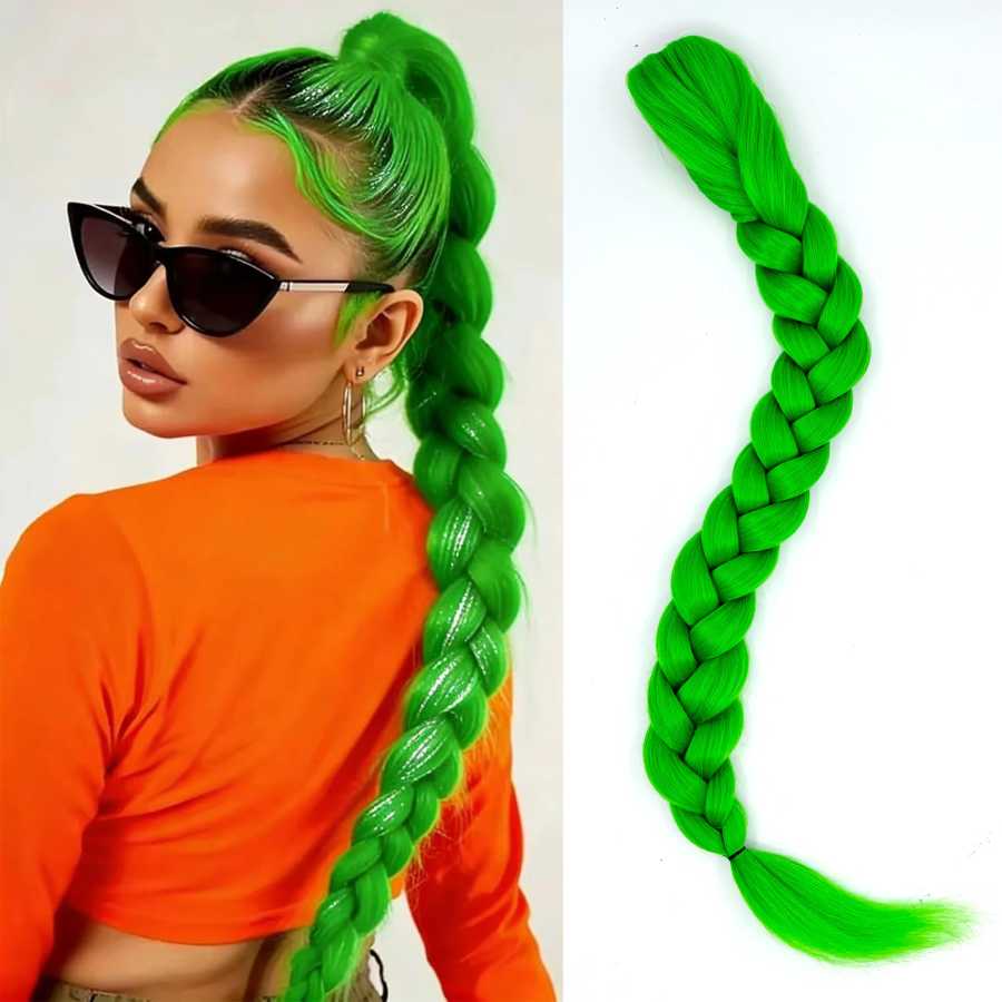 Фотография №5 товара Синтетические волосы для косплея Rumi Purple Braids, 26 дюймов, легко