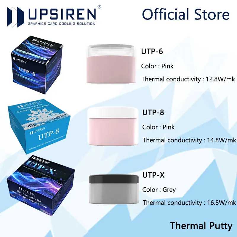 UPSIREN UTP-6/UTP-8/UTP-X термошпаклевка для VGA GPU IC-процессора с быстрым охлаждением, сменная термопрокладка, теплоблокирующая шпаклевка Компьютерные комплектующие