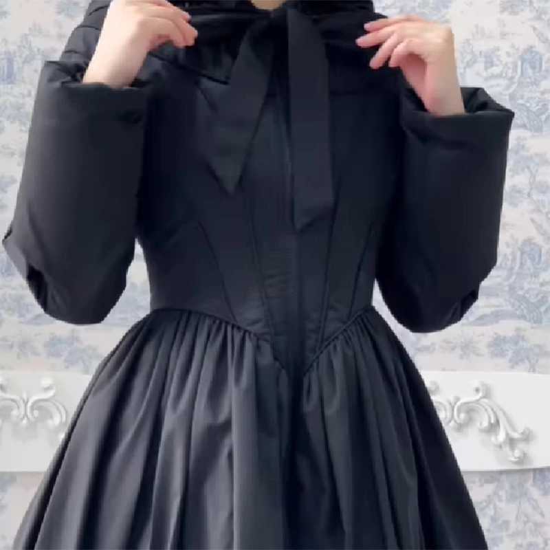 Фотография №5 товара Женское шикарное однотонное платье макси-пуховик Slim Fit S Line с