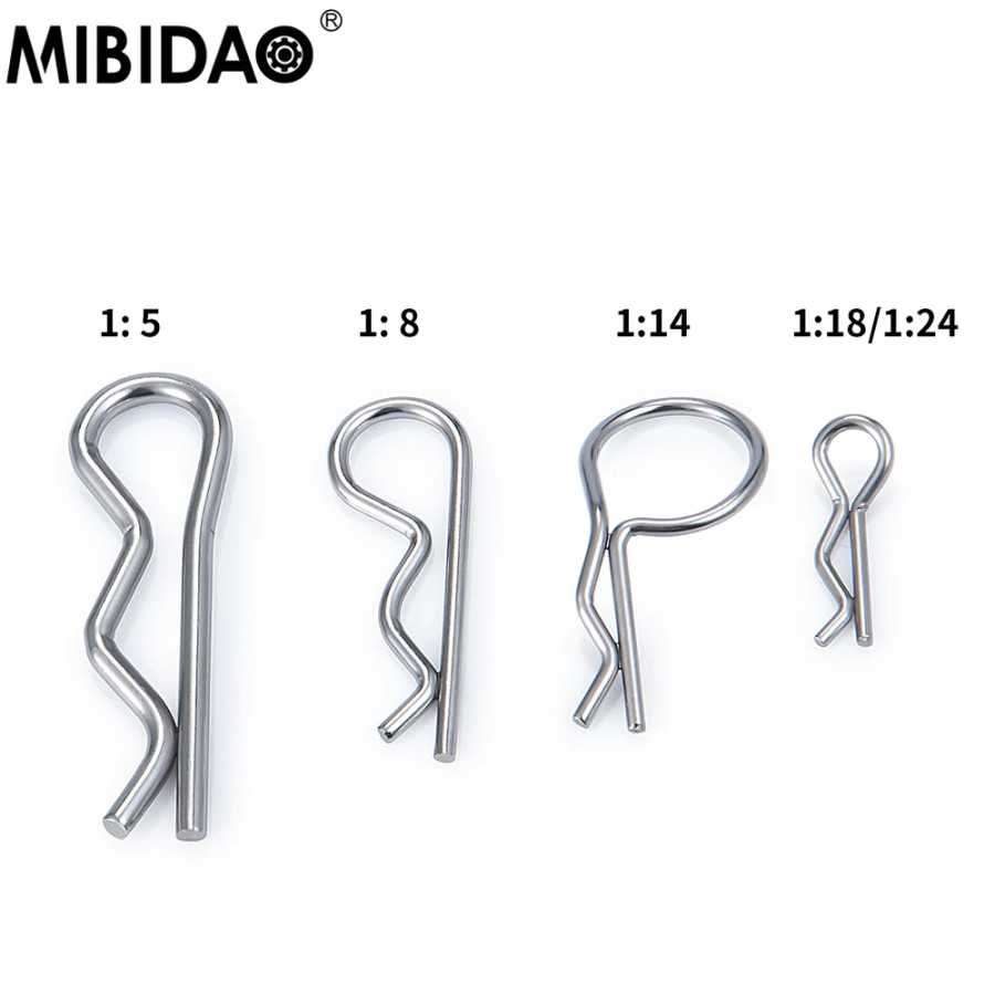 MIBIDAO 50 шт., зажимы для кузова радиоуправляемого автомобиля, защелка корпуса, фиксированные пряжки для 1/24 1/18 1/14 1/8 1/5, багги, трюги, детали для самостоятельного изготовления Радиоуправляемые игрушки