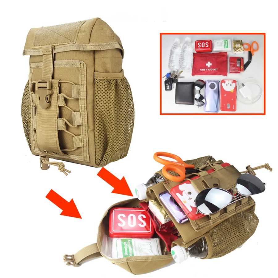 Сумка Molle, сумка EDC, медицинская EMT, тактическая уличная аптечка, подвесная сумка для бутылки с водой, сумка для экстренной езды, кемпинга Аварийные средства безопасности