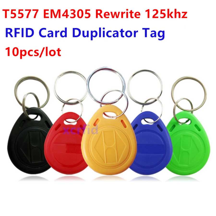 EM4305 T5577 Записываемая перезаписываемая RFID-метка Копия Дубликат Клон 125 кГц H-ID Контроль доступа RFID-карта Кольцо-брелок для ключей Доступ к автоматизации здания