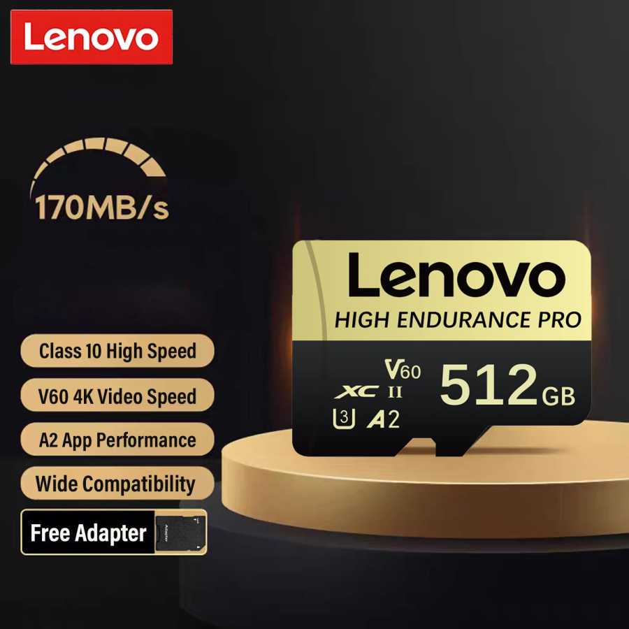 Карта памяти Lenovo Extreme Pro Micro SD 512 ГБ с высокой износостойкостью, 128 ГБ, 256 ГБ, 64 ГБ, Mini SD карта 4K Full HD для дронов и камер Сетевое оборудование