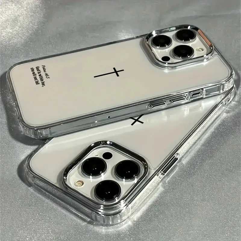 Роскошный чехол для телефона с крестом Иисуса для iPhone 17, 16, 15, 14, 13, 12, 11 Pro Max Air X XR XS MAX 8, 7 Plus 16e SE2, прозрачная задняя крышка Чехлы и чехлы для мобильных телефонов
