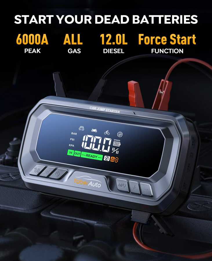 Yaber 4 в 1 6000A Jump Starter PD65W Power Bank 160PSI Воздушный компрессор Насос для шин Портативное зарядное устройство Автомобильный усилитель Пусковое устройство Автоэлектроника