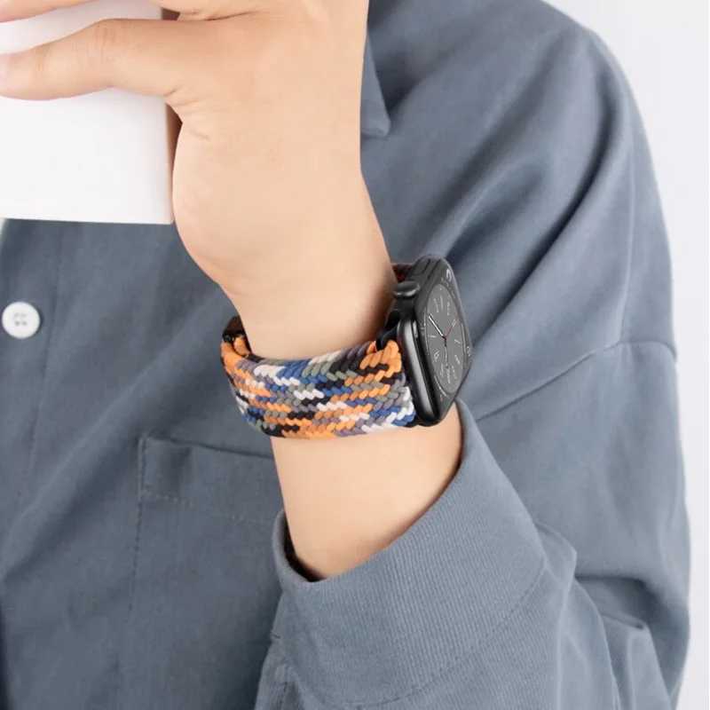 Фотография №5 товара Плетеный ремешок для Apple Watch, ремешки 40 мм, 45 мм,