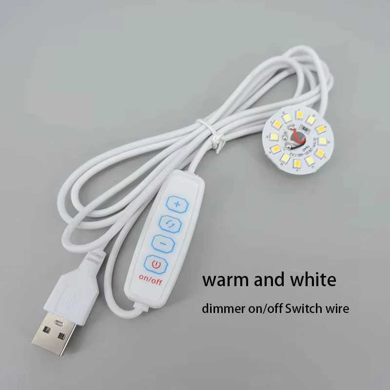 Фотография №5 товара Теплый белый цвет, 5 Вт, USB светодиодные фонари, 2835 чипов,