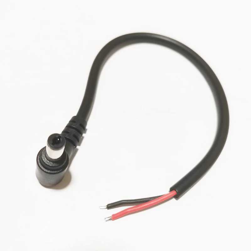 Короткий штекер постоянного тока NCHTEK 18AWG 90 градусов 5,5/2,1 мм Шнур, штекер питания CCTV DC Разъем 5,5x2,1 мм Штекерный Угловой кабель/1 шт. Аксессуары и запчасти