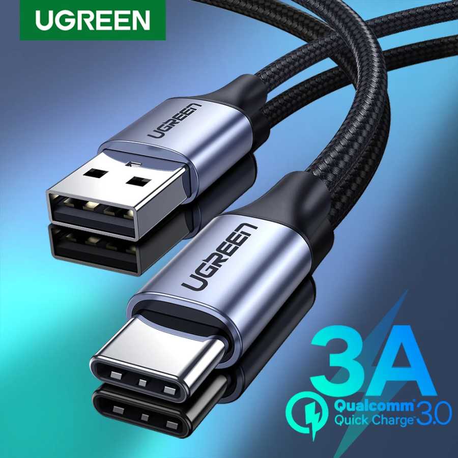 UGREEN 3A USB Type C кабель для Realme Xiaomi Samsung S21 Быстрая зарядка провод USB-C зарядное устройство кабель для передачи данных для iPad Samsung Poco USB C Аксессуары для мобильных телефонов