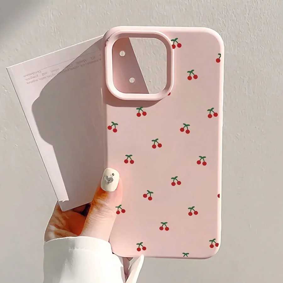 Для iPhone 17, 16, 15, 14, 13, 12, 11 Pro Max Чехол с милым рисунком вишни, силиконовый чехол для телефона для iPhone 15, 16 Plus, мягкие чехлы Чехлы и чехлы для мобильных телефонов