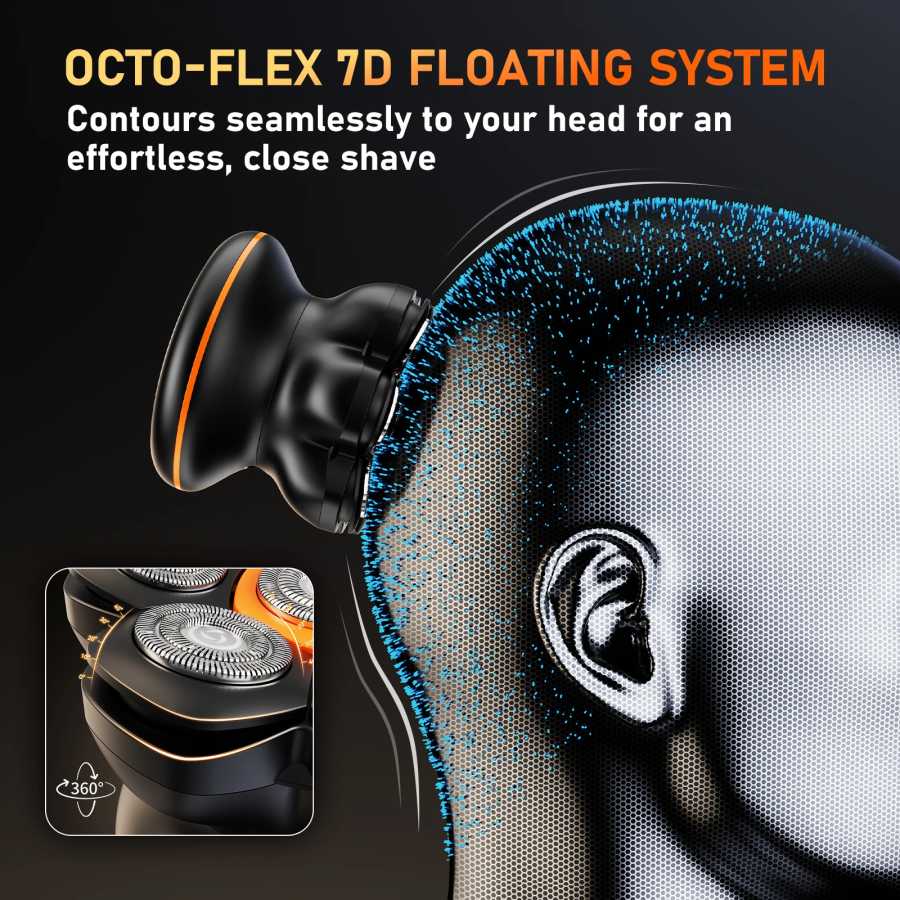 Фотография №1 товара MAXGROOM 7D бритвы для лысиych мужчин, электробритва для влажной/сухой уборки,