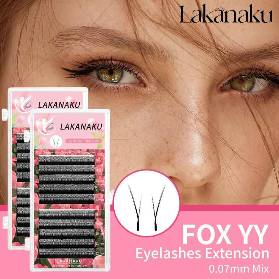 Фотография №5 товара LAKANAKU Fox Eyes YY Shape Наращивание ресниц 0,07 мм YY