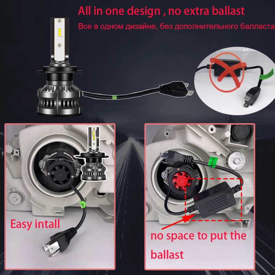 Фотография №5 товара YHKOMS 80W 14000LM Автомобильный противотуманный фонарь H4 H7 H1 LED