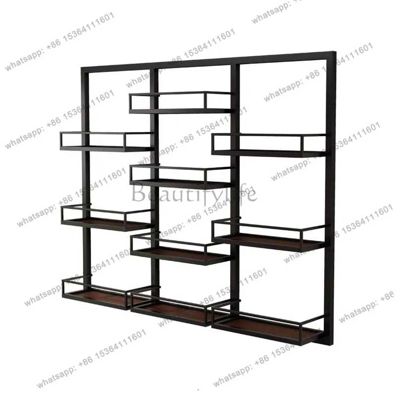 Фотография №4 товара Настенный металлический барный шкаф-витрина Cellar Vinera с подсветкой, экономящий пространство,