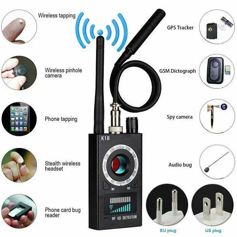 Новинка K18 многофункциональный детектор мини-Аудио шпионская камера GSM Finder GPS Сигнальный объектив RF локатор трекер Обнаружение беспроводная камера Доступ к автоматизации здания