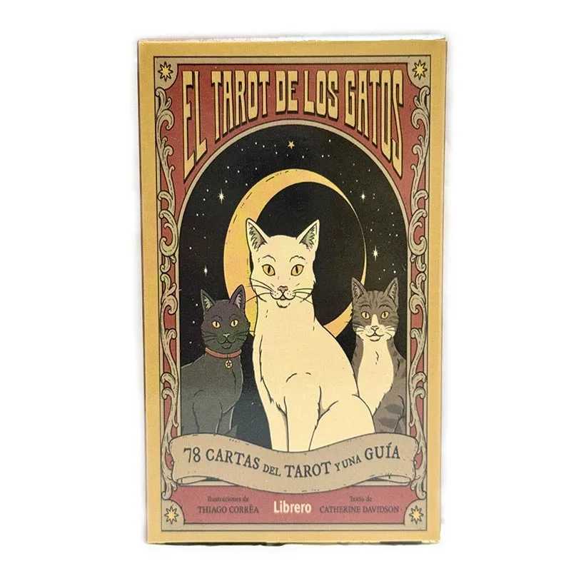 Карты El Tarot De Los Gatos 78 Cartas Del Tarot, испанское издание, правила кошек, колода гадания на земле, Borad, играющие в игры Хобби и коллекционирование