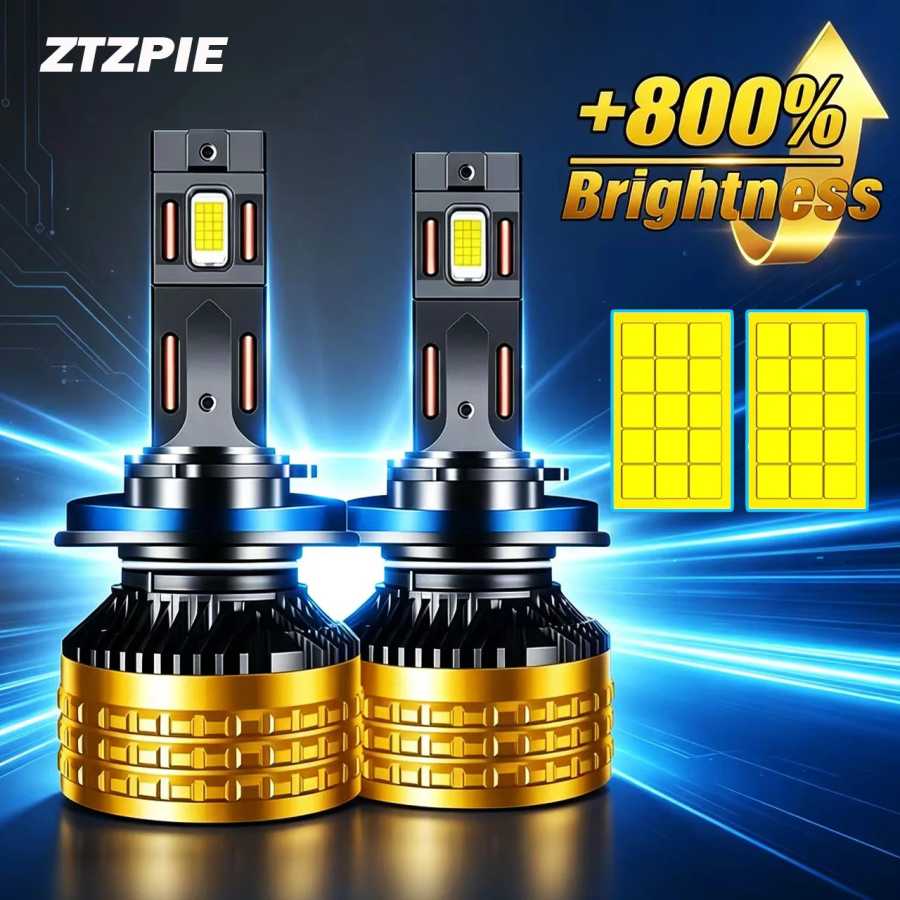 Светодиодные лампы ZTZPIE 6500K H7 H4 CSP 9084 для автомобиля, H11 9005 HB3 9006 HB4 H1, Canbus, 7000W, 23000000LM Автомобильные фары