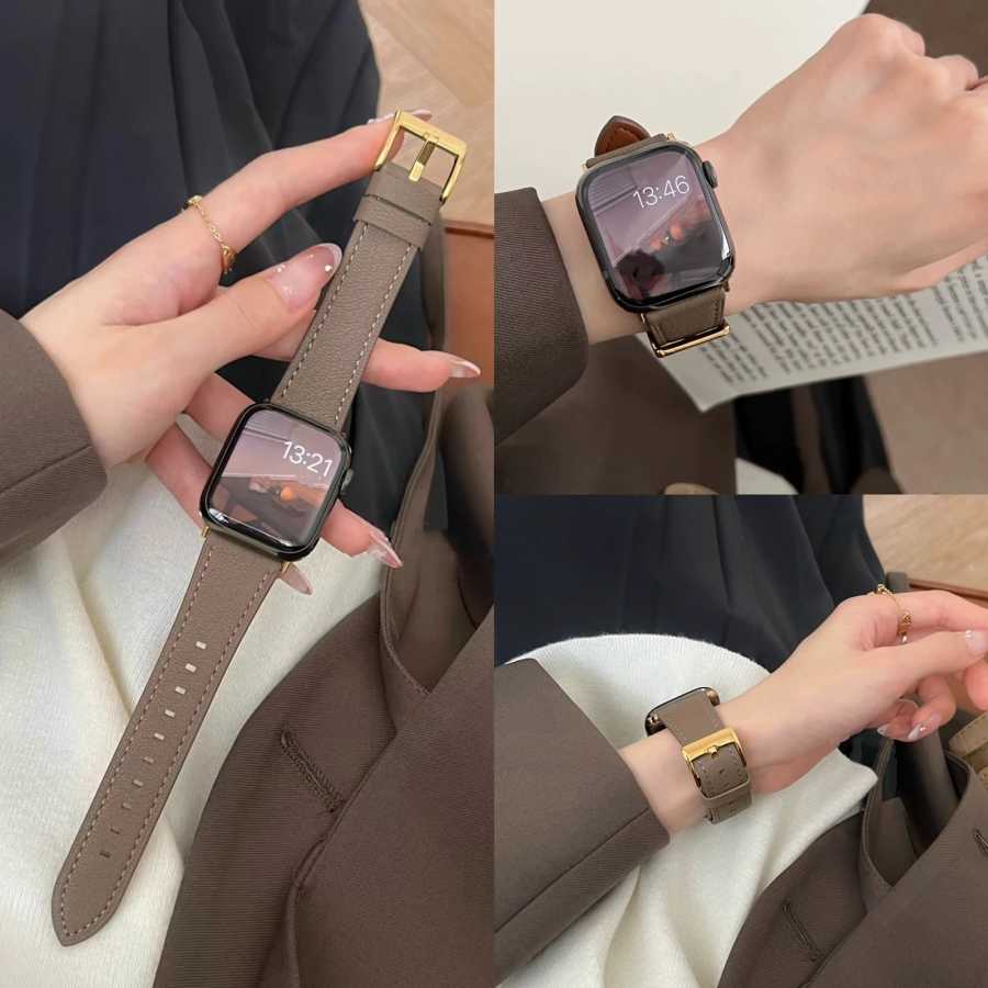 Кожаный ремешок для Apple Watch для женщин Sport Correa 38 мм 40 мм 41 мм 42 мм 44 мм 45 мм 46 мм 49 мм, ремешок для IWatch Аксессуары для часов