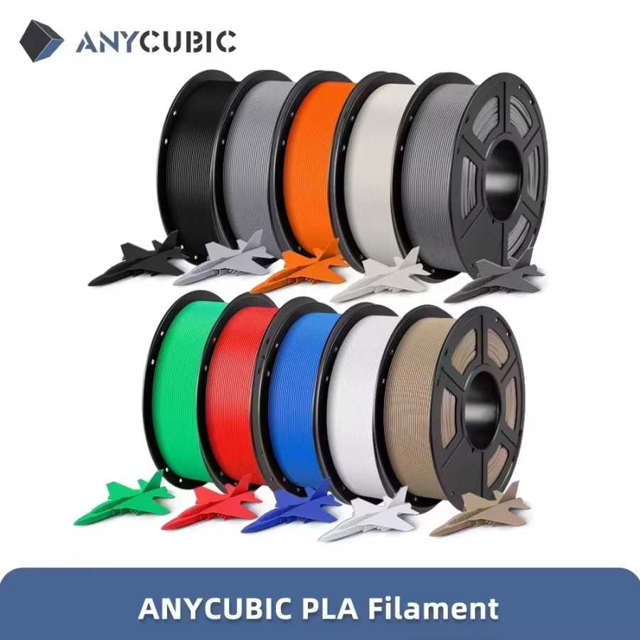 ANYCUBIC 3D-принтер PLA Многоцветная нить 1,75 мм 1 кг/рулон Пластиковые резиновые расходные материалы Материал для FDM 3D-принтера Kobra 3D-печать