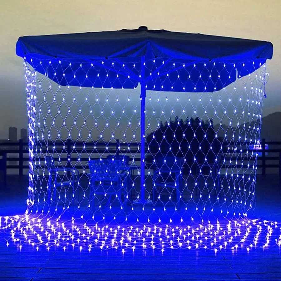 Фотография №1 товара 6x4M 3x3M светодиодный сетчатый светильник, рождественский светильник для оконных занавесок,