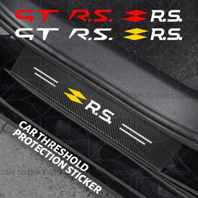 4/5 шт. для автомобиля RS GT Sport Logo Espace Kadjar Twingo Megane Duster Captur Clio, декор на порог, наклейки на багажник из углеродного волокна Внешние аксессуары