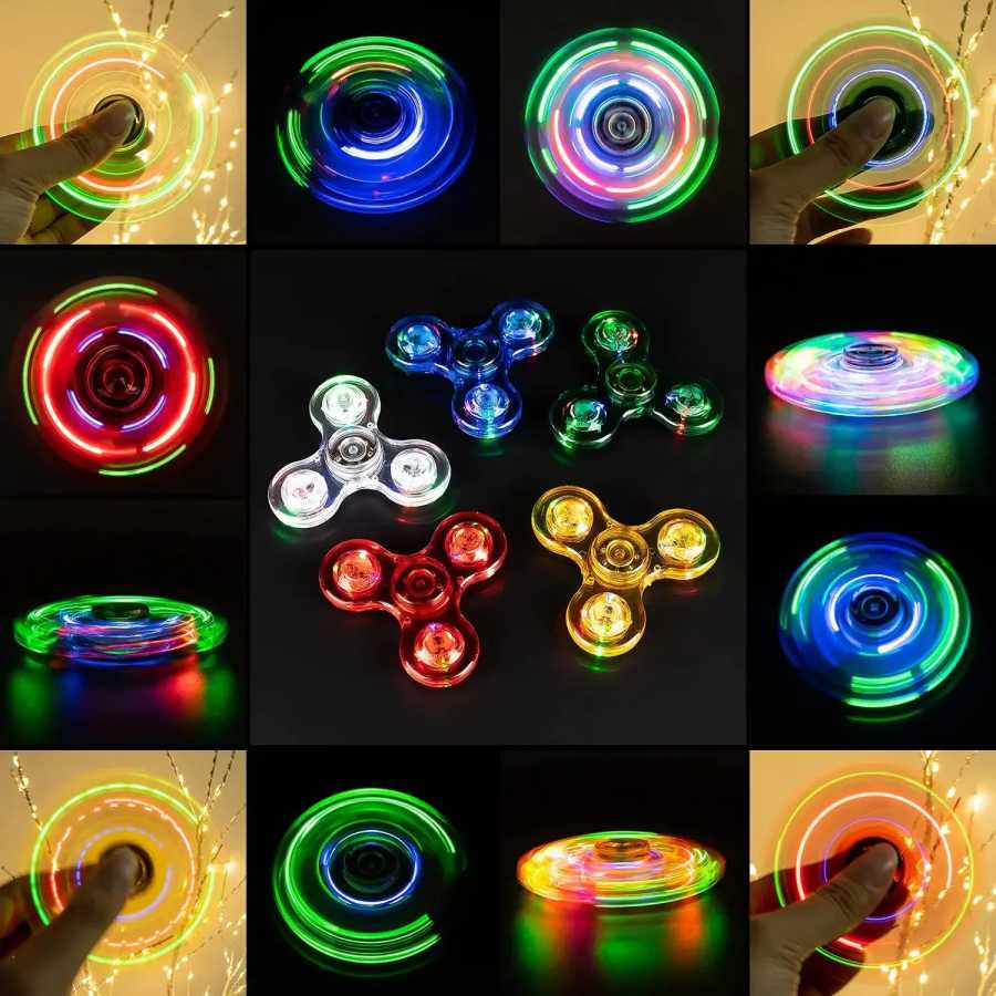 Фотография №4 товара Светящийся в темноте LED спиннер-игрушка для пальцев, антистресс для снятия