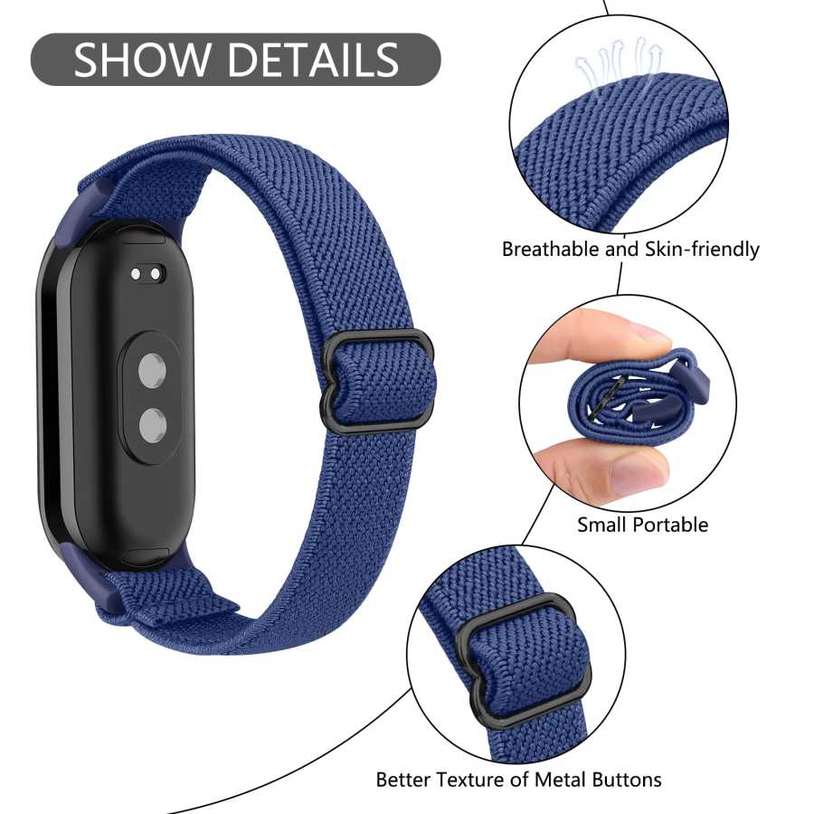 Фотография №3 товара Нейлоновый ремешок-петля для Xiaomi Smart Band 9 8, сменный ремешок