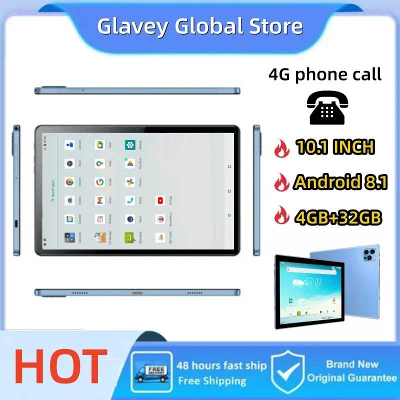 НОВЫЙ 4G телефон с поддержкой звонков, Type-C, 10.1-дюймовый экран, Android 8.1, M31, MT6750, четырехъядерный процессор, 4 ГБ ОЗУ, 32 ГБ ПЗУ, 1280 x 800 IPS, двойная камера, 2 SIM-карты Планшеты