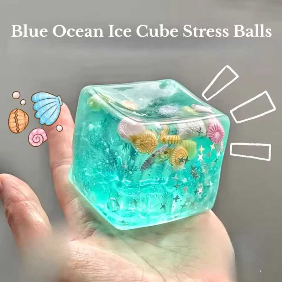Сенсорные антистресс-мячики Taba Ocean - медленно восстанавливающие форму мягкие кубики-игрушки для детей и взрослых, расслабляющий подарок для снятия стресса Игрушки антистресс