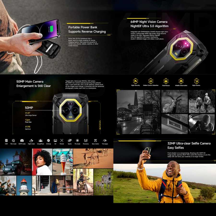 Фотография №3 товара Ulefone Armor Mini 20 Pro 5G прочный смартфон 4.7 64MP