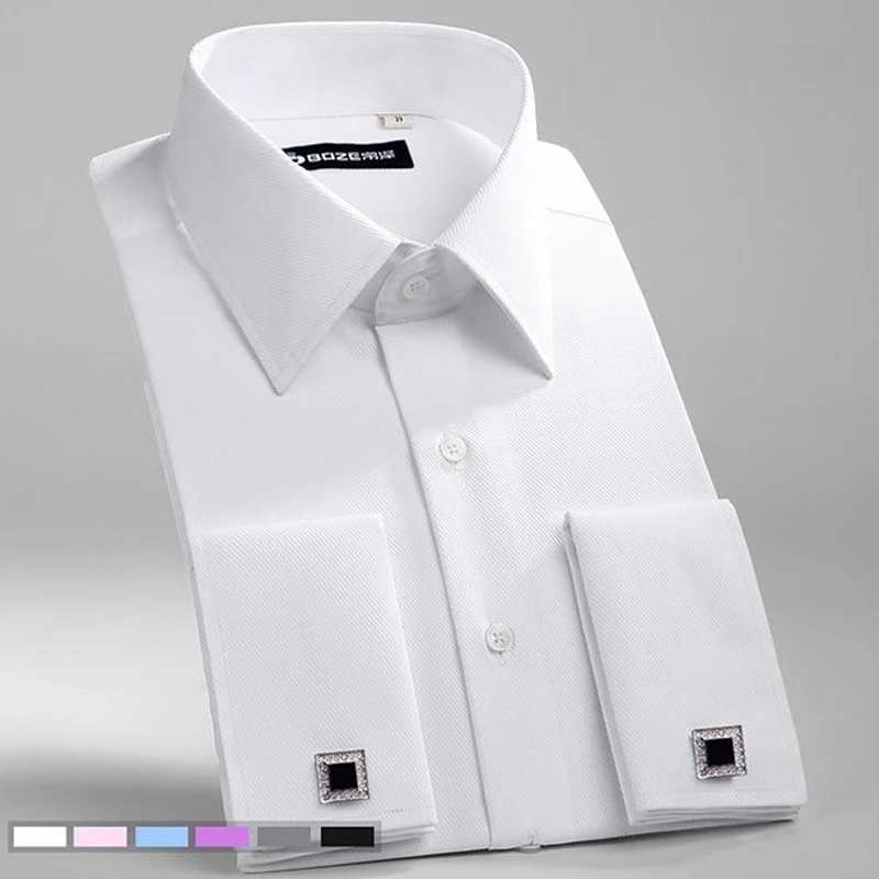 Фотография №1 товара M ~ 6XL Мужская классическая рубашка с французскими манжетами 2024Новая