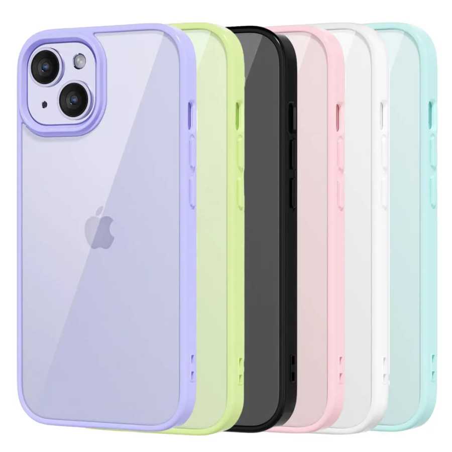 Прозрачный противоударный чехол с цветной задней частью для iPhone 16, 15, 14, 13, 12, 11 Pro Max 7, 8 Plus XR Xs 12, мини-силиконовый чехол-бампер Чехлы и чехлы для мобильных телефонов