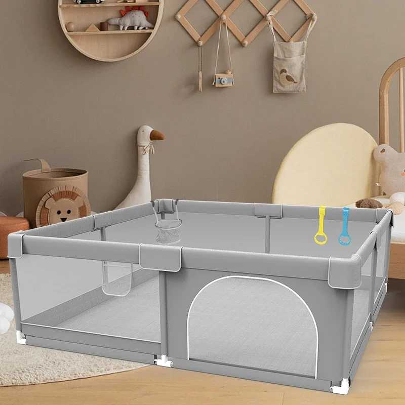 Фотография №1 товара Детские манежи IMBABY, светло-серые Corralito для детской игровой площадки с