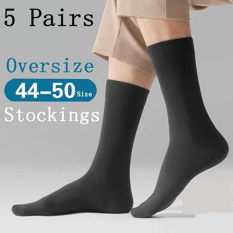 5 пар носков мужские Oversize 47 мужские повседневные хлопковые мягкие 48 очень большие свободные плюс толстые носки мужские чулки Ins Style Мужские носки
