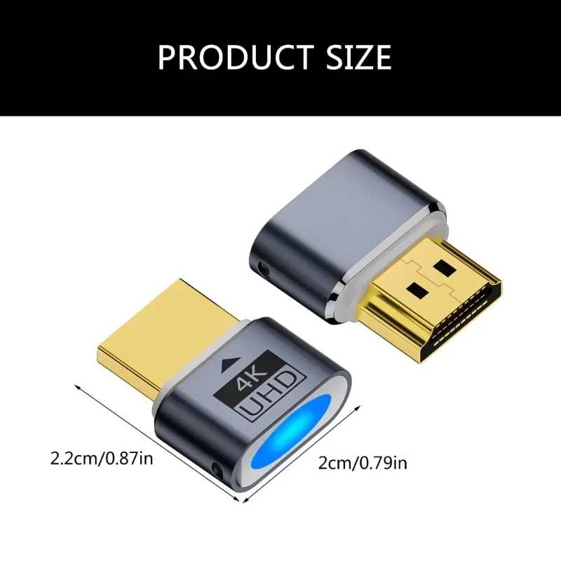 Фотография №5 товара HDMI-совместимая заглушка 4K HDR Виртуальный монитор Эмулятор EDID Беголовий адаптер