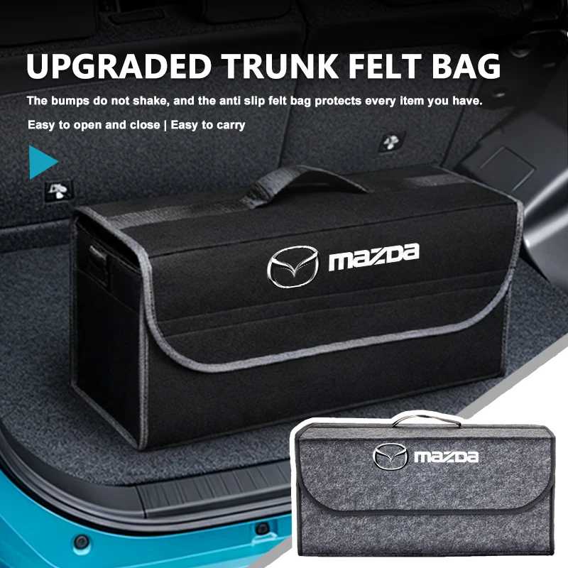 Для Mazda автомобильный Стайлинг багажник ящик для хранения фетровый тканевый органайзер складная сумка для хранения 2 3 5 M5 Ms CX-4 CX-5 CX6 CX7 M3 M6 Аксессуары для салона