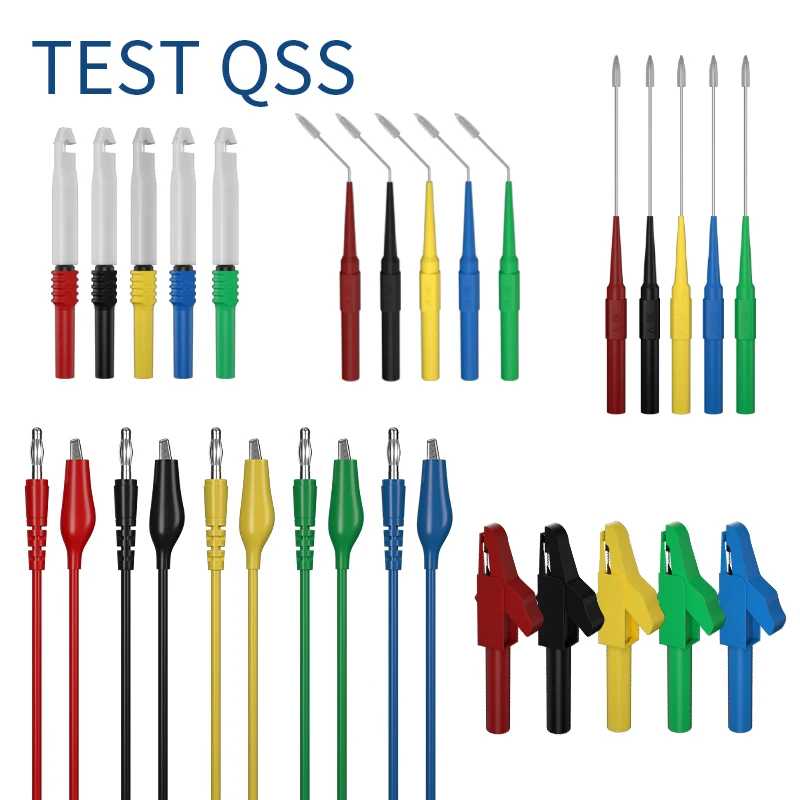 QSS 25 шт., комплект тестовых проводов для мультиметра, 4 мм, штекер типа &laquo;банан&raquo; к зажиму &laquo;крокодил&raquo;, тестовый провод с тестовым зондом, комплект задних зондов Инструменты для измерения и анализа