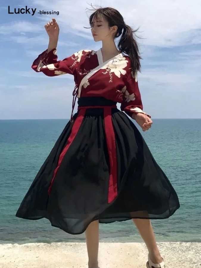 Винтажное кимоно в японском ретро-стиле, хаори, кавайные девушки, женское платье с рисунком, юката, азиатская одежда, юбки, платья Hanfu Этническая одежда