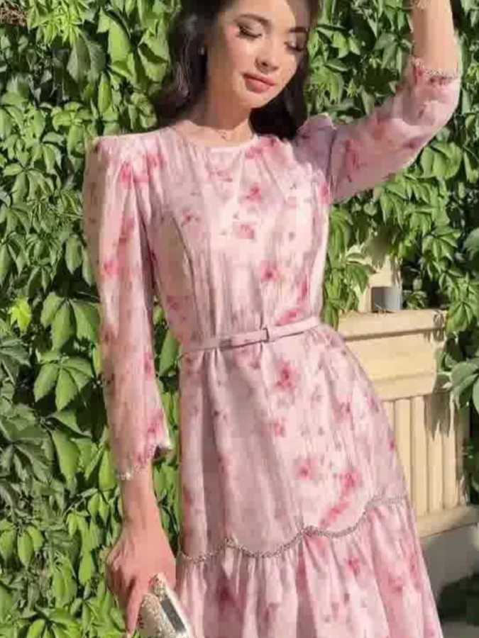 Фотография №4 товара Ид женское платье Абая с принтом сладкий Дубай Vestidos Largos