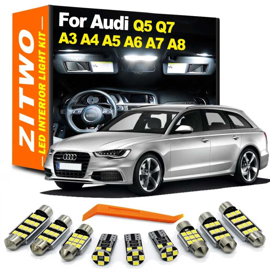 ZITWO без ошибок светодиодный комплект внутреннего освещения для Audi A3 S3 8L 8P 8V A4 S4 B5 B6 B7 B8 A5 S5 A6 S6 C5 C6 C7 A7 S7 A8 S8 D3 Q5 SQ5 Q7 4L Автомобильные фары