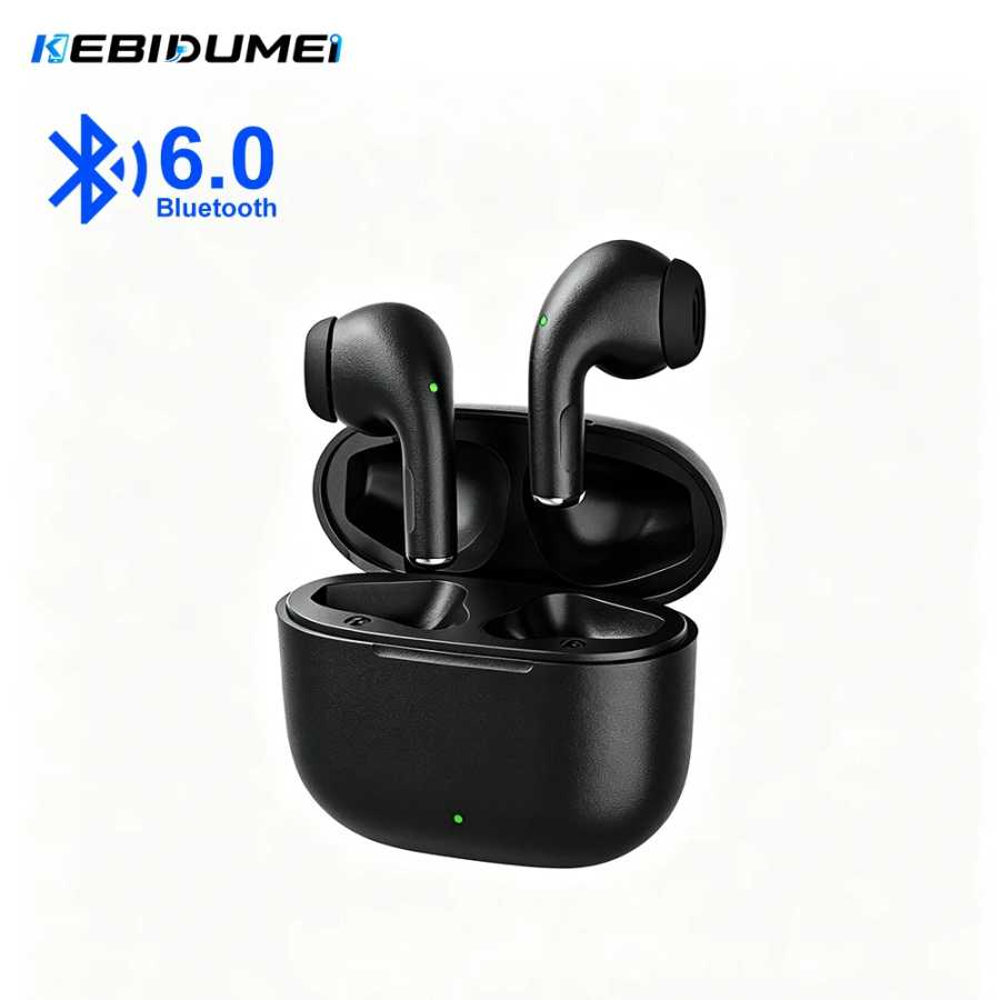 Беспроводные наушники KEBIDUMEI, Bluetooth 6,0, наушники с шумоподавлением, Hi-Fi стерео, полувкладыши с микрофоном для iPhone Портативное аудио и видео